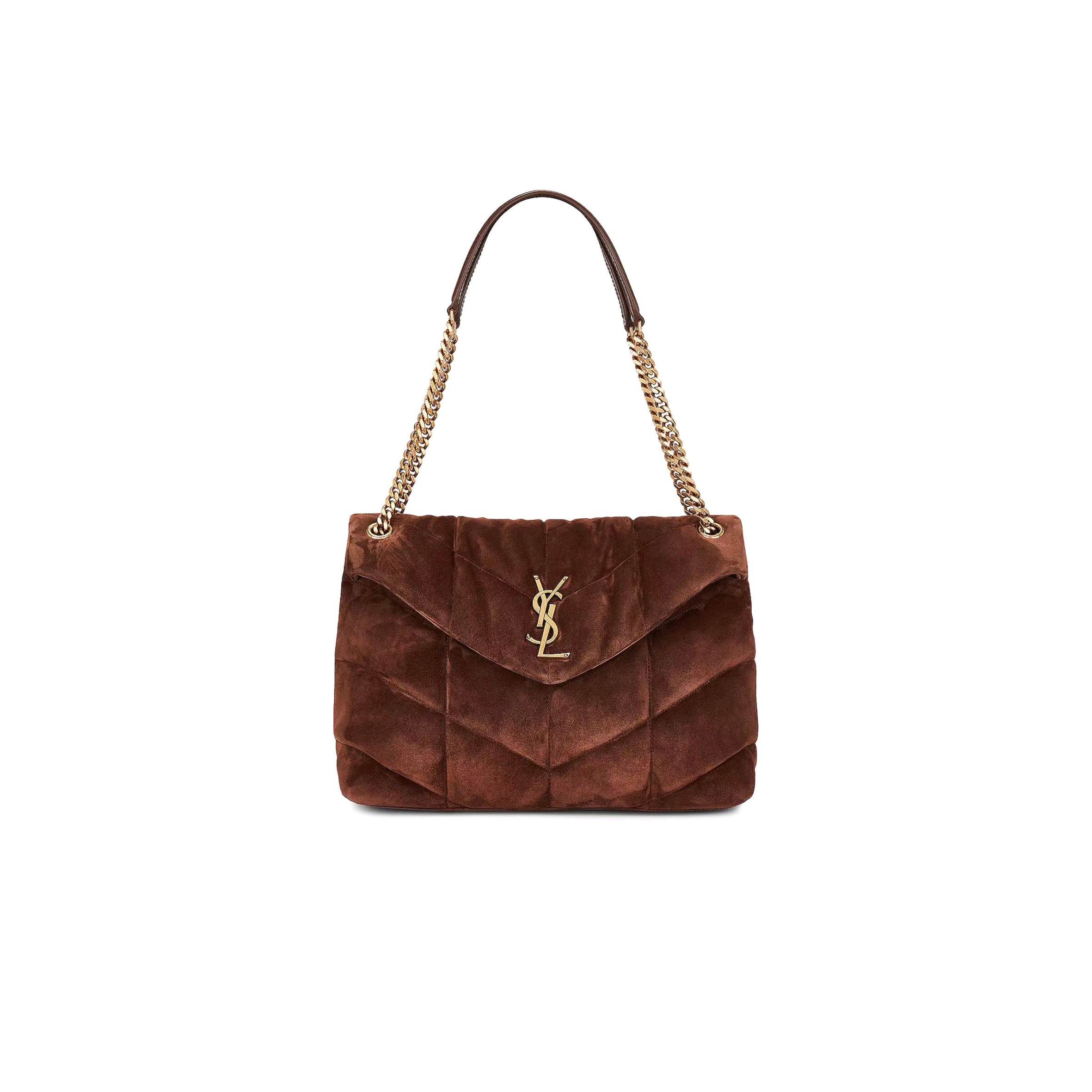 YSL PUFFER MEDIUM IN SUEDE 577475154360 (35*23*13.5cm)